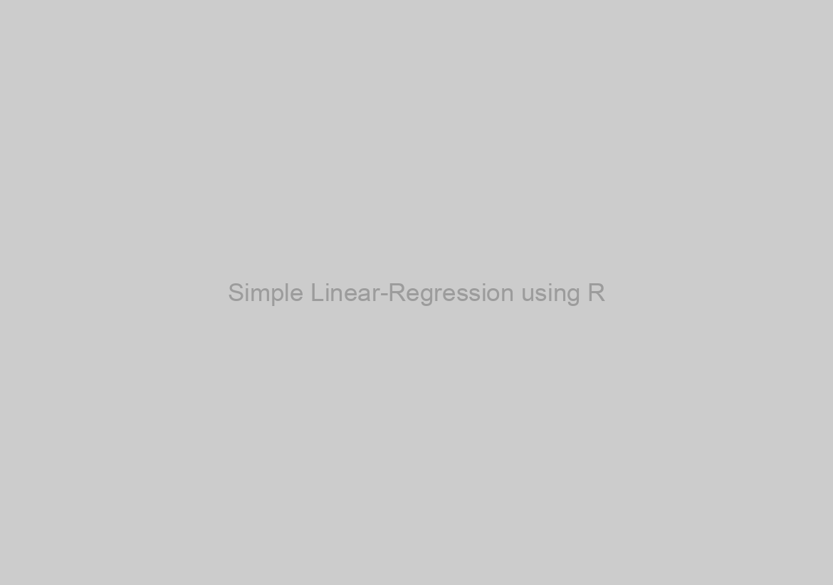 Simple Linear-Regression using R